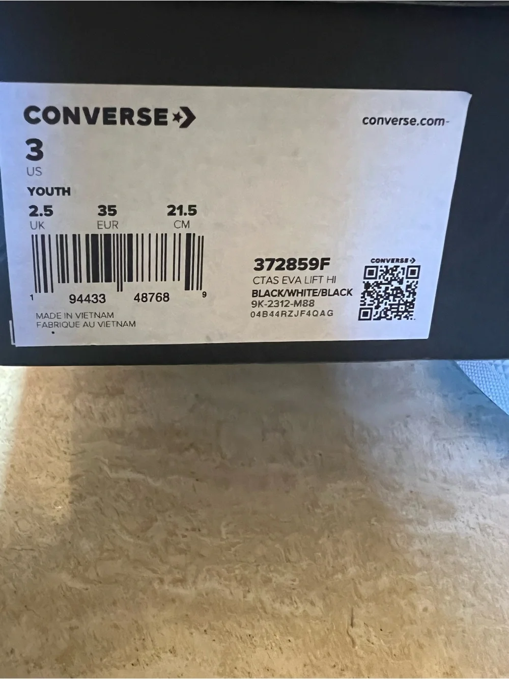 Converse Black and White Kids High-Top Sneakers